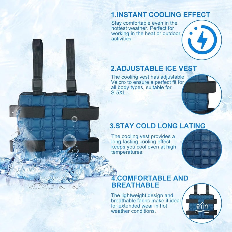 Blobuste Cooling Vest with Ice Packs, Adjustable Reusable Ice Cell Jacket for Men Women, for Outdoor Sports, Work, Hiking - Image 5